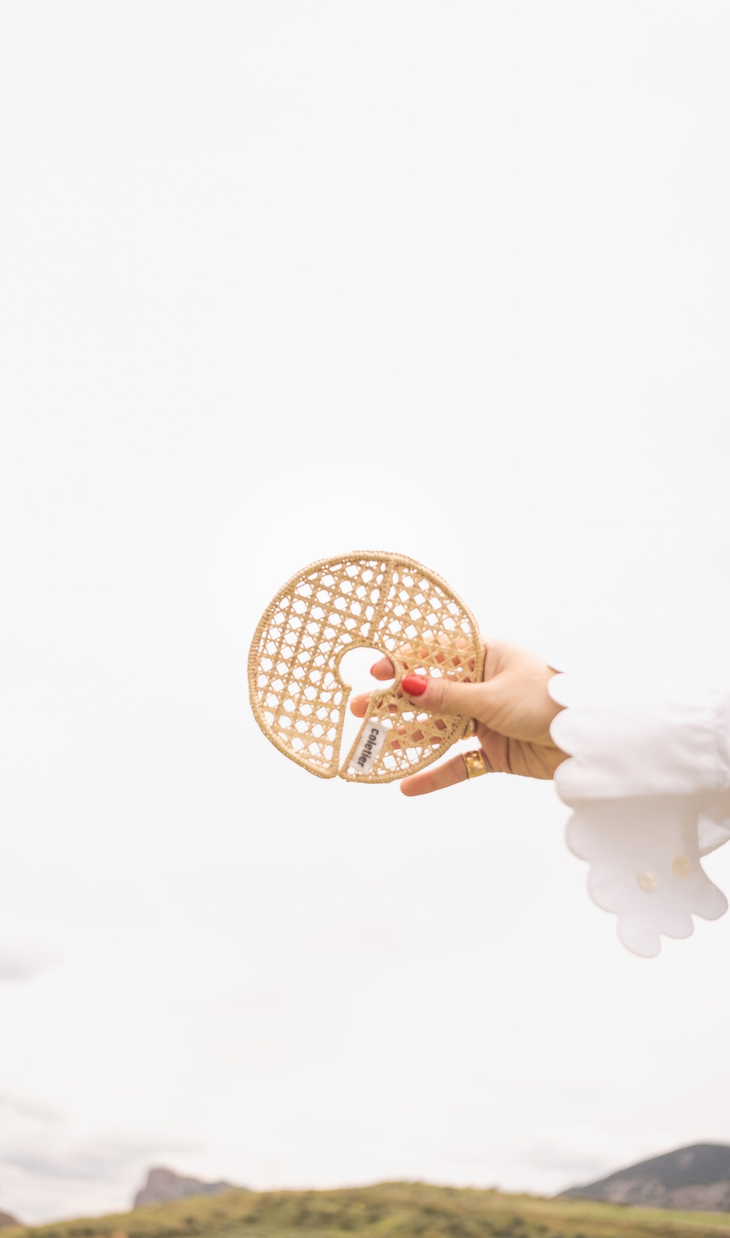 Natural mesh cane scrunchie