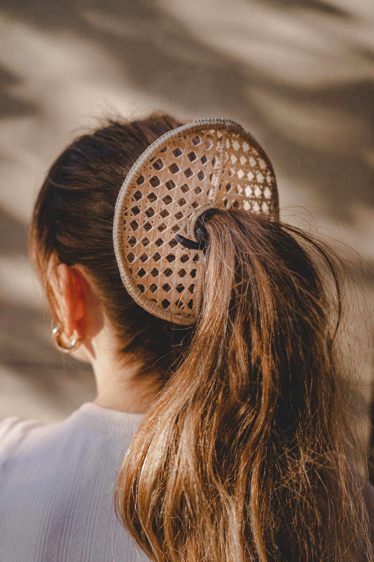 Dark blue mesh cane scrunchie